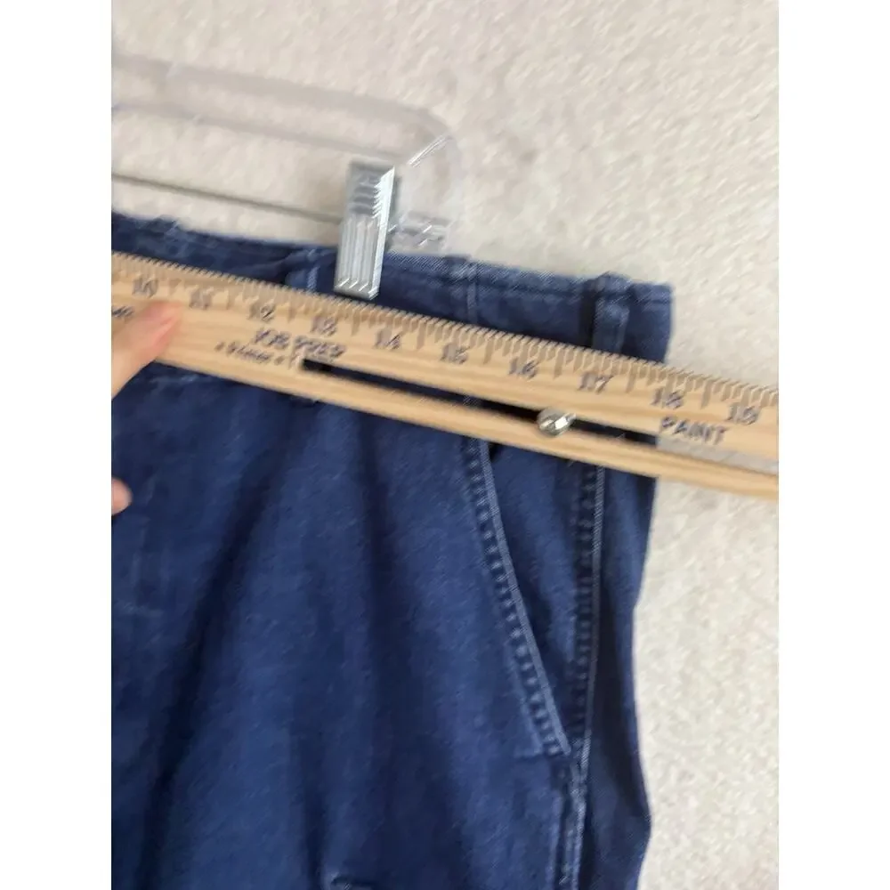 Uniqlo Wide Fit Denim Cargo Pants Mens Size L Drawstring‎ Stretch Streetwear - Picture 13 of 14